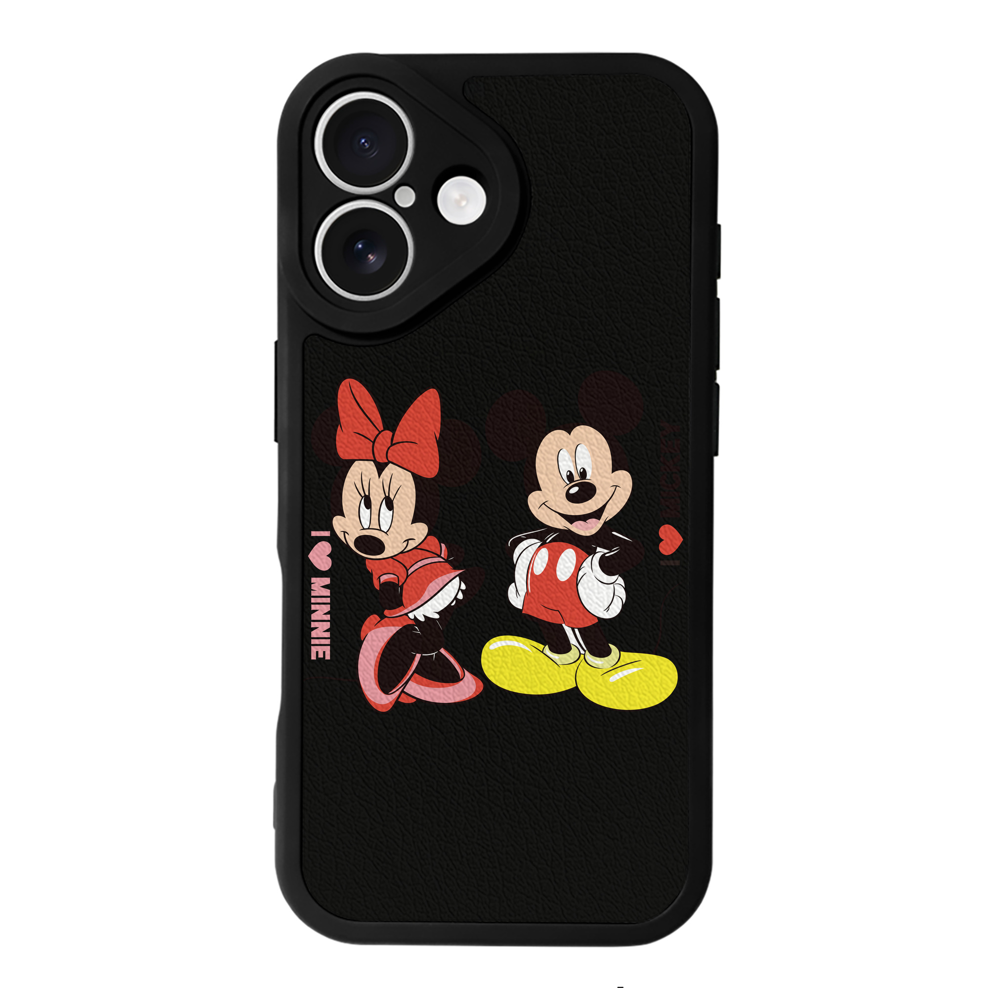 （画像用） ミッキーマウス Mickey Mouse 【iPhone 16シリーズ対応】シリコンスマホケース（レザー調） 材質：シリコン